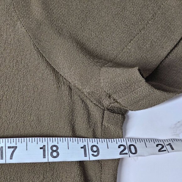 Madewell Button-Back Easy V-Neck Short Sleeves Dress Pockets Brown Women Size XS - Picture 15 of 16